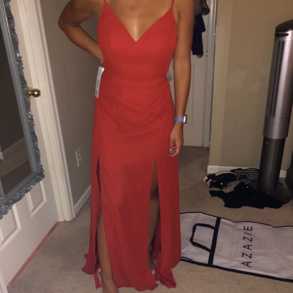 Azazie Rust Candice Dress NWT size 8